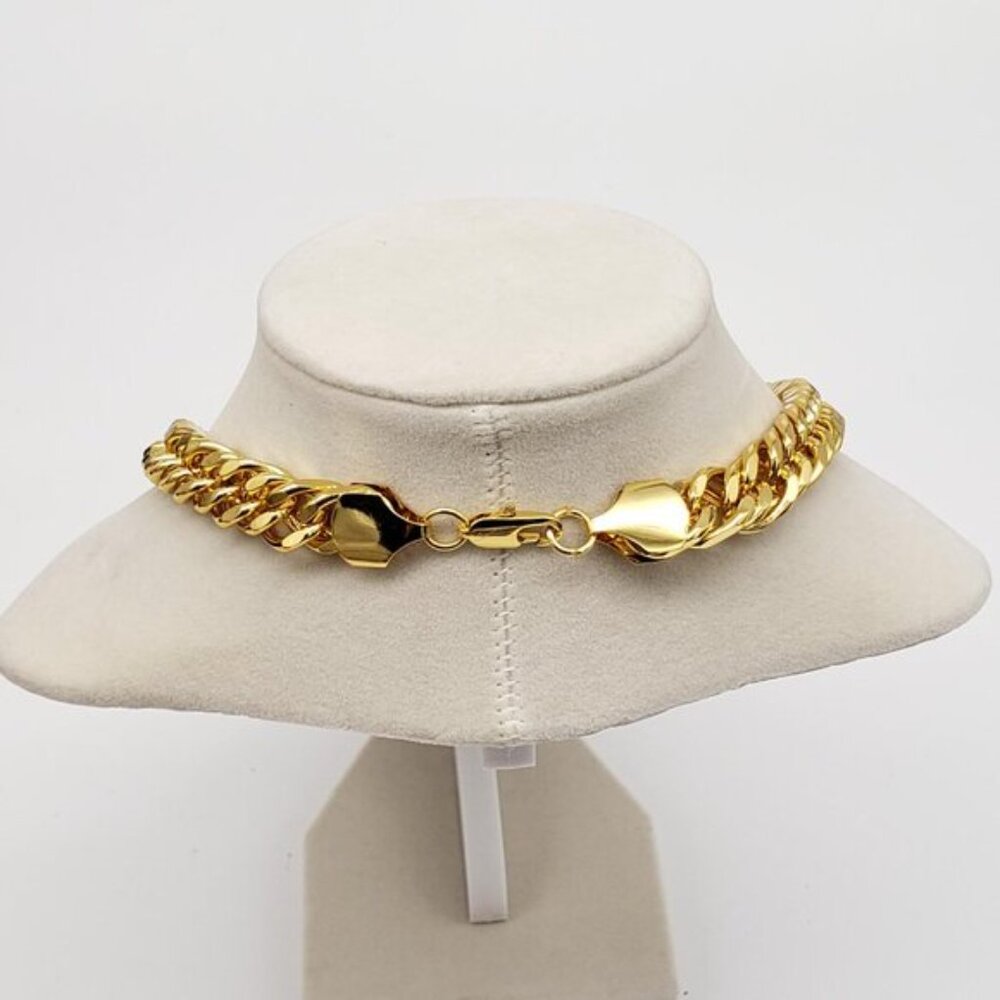 Gold-Plated Necklace with Authentic Louis Vuitton Padlock - Picture 3 of 12